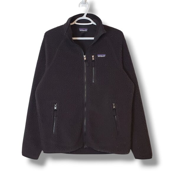 Patagonia Retro X Deep Pile Fleece Jacket Black Size M - Picture 1 of 6